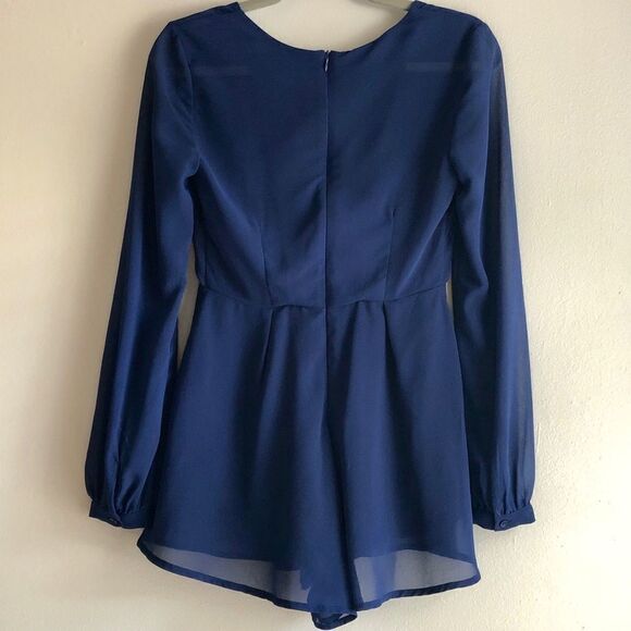 The Clothing Company Long Sleeve Blue Romper, Sm - Picture 5 of 8